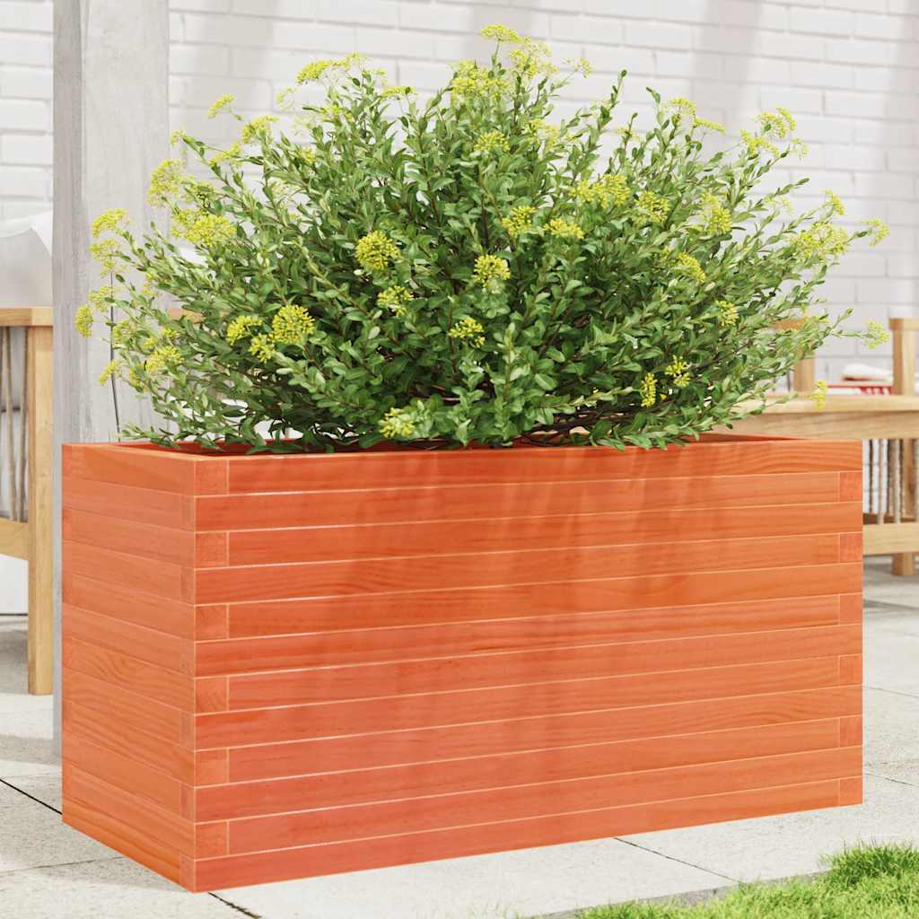 vidaXL Pflanzkübel Wachsbraun 90x40x45,5 cm Massivholz Kiefer