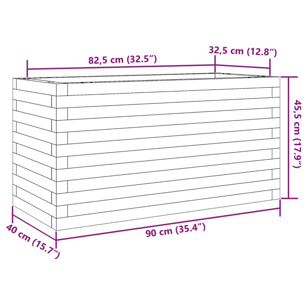 vidaXL Pflanzkübel 90x40x45,5 cm Massivholz Douglasie