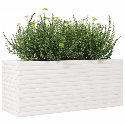 vidaXL Pflanzkübel Weiß 110x40x45,5 cm Massivholz Kiefer