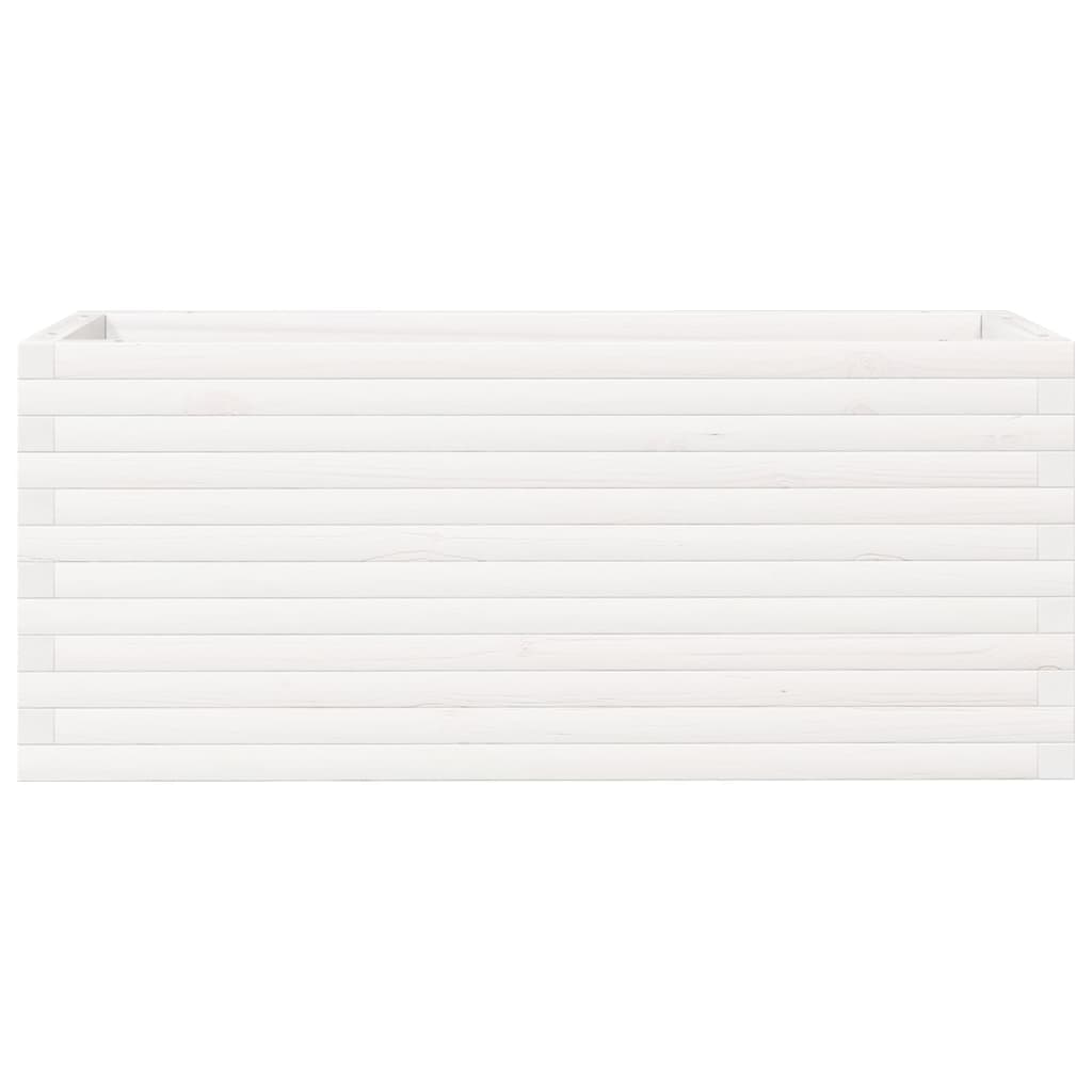 vidaXL Pflanzkübel Weiß 110x40x45,5 cm Massivholz Kiefer