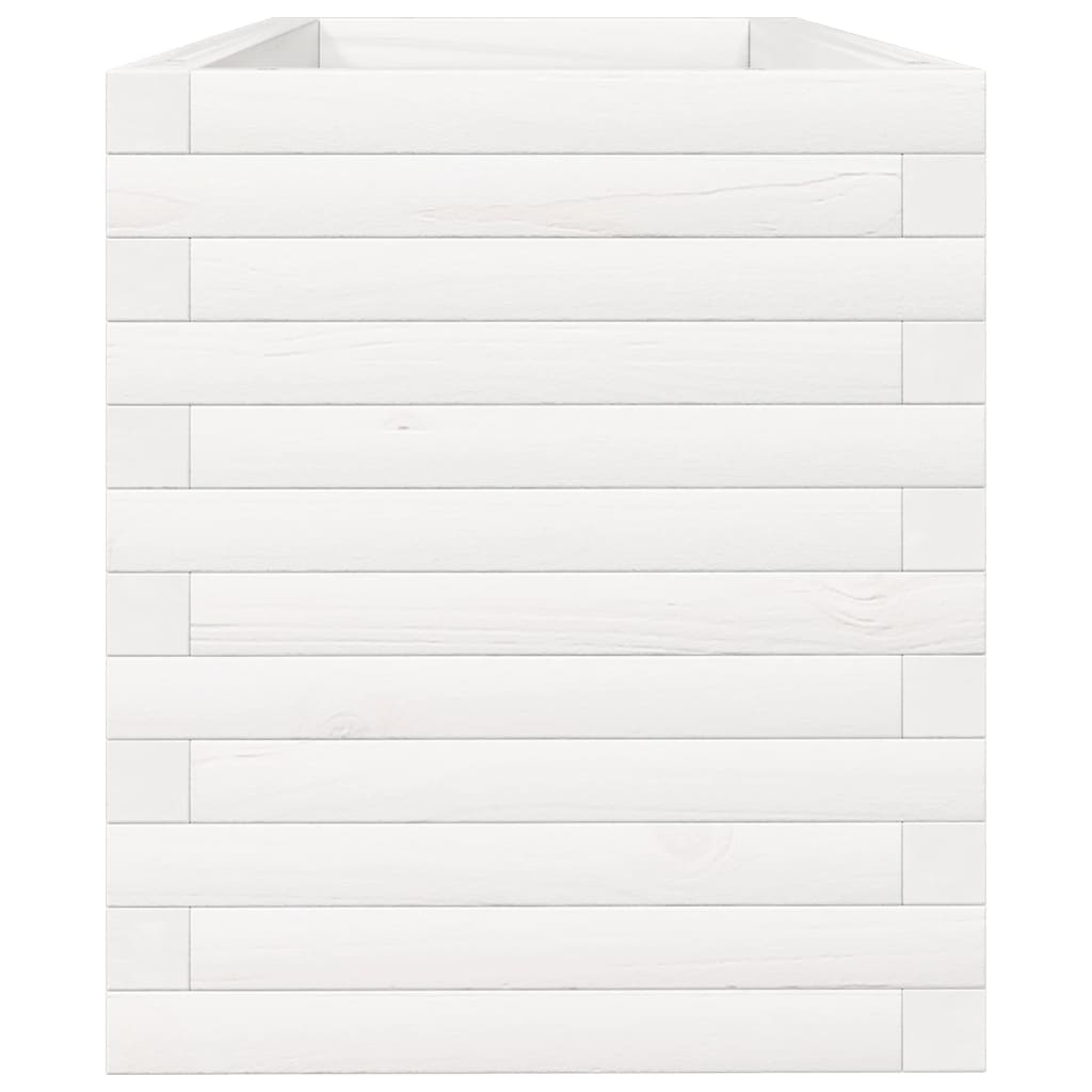 vidaXL Pflanzkübel Weiß 110x40x45,5 cm Massivholz Kiefer