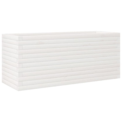 vidaXL Pflanzkübel Weiß 110x40x45,5 cm Massivholz Kiefer