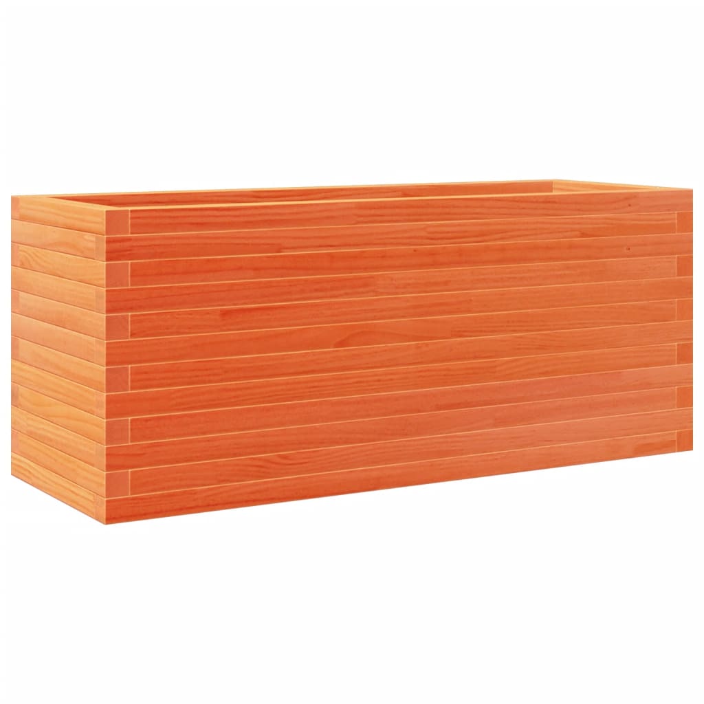 vidaXL Pflanzkübel Wachsbraun 110x40x45,5 cm Massivholz Kiefer