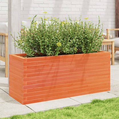 vidaXL Pflanzkübel Wachsbraun 110x40x45,5 cm Massivholz Kiefer