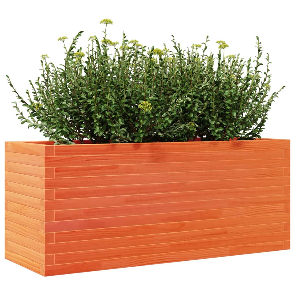 vidaXL Pflanzkübel Wachsbraun 110x40x45,5 cm Massivholz Kiefer