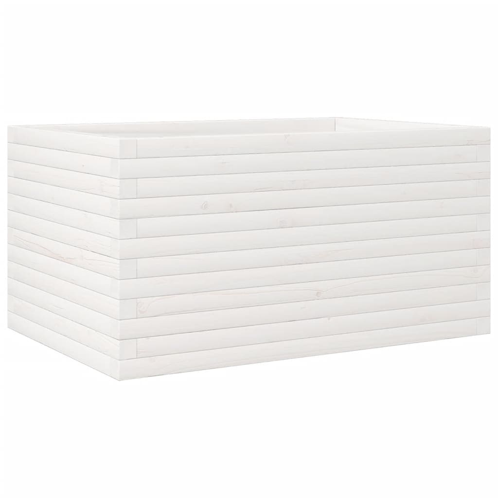 vidaXL Pflanzkübel Weiß 90x60x45,5 cm Massivholz Kiefer