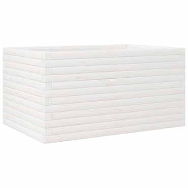 vidaXL Pflanzkübel Weiß 90x60x45,5 cm Massivholz Kiefer