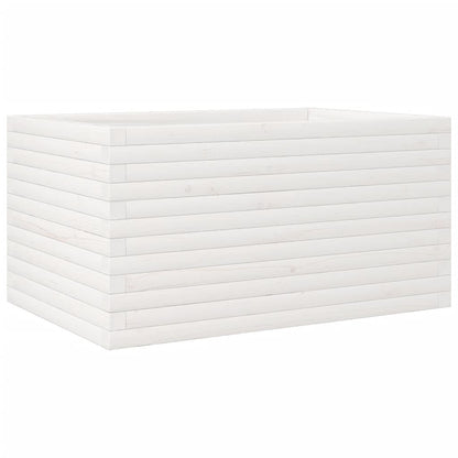 vidaXL Pflanzkübel Weiß 90x60x45,5 cm Massivholz Kiefer