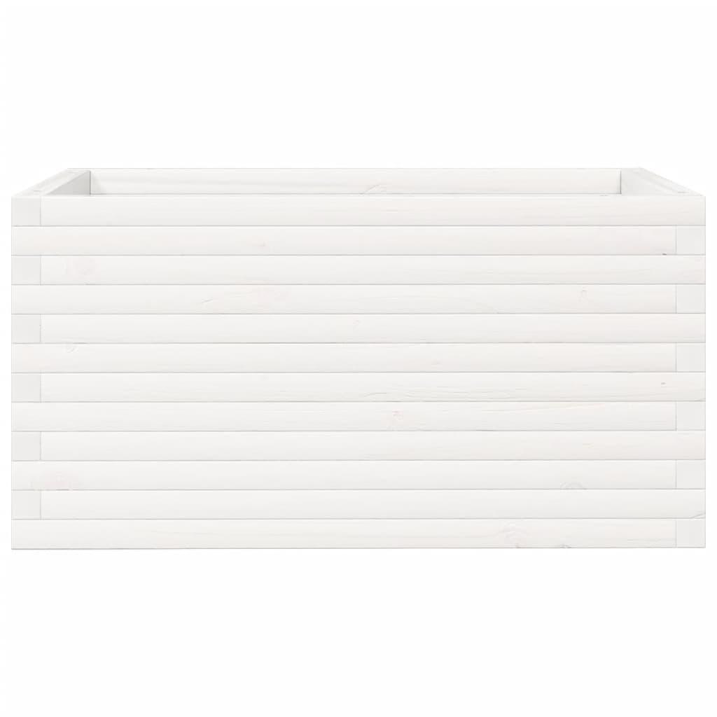 vidaXL Pflanzkübel Weiß 90x60x45,5 cm Massivholz Kiefer