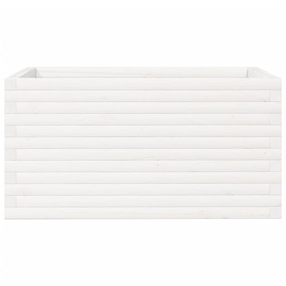 vidaXL Pflanzkübel Weiß 90x60x45,5 cm Massivholz Kiefer