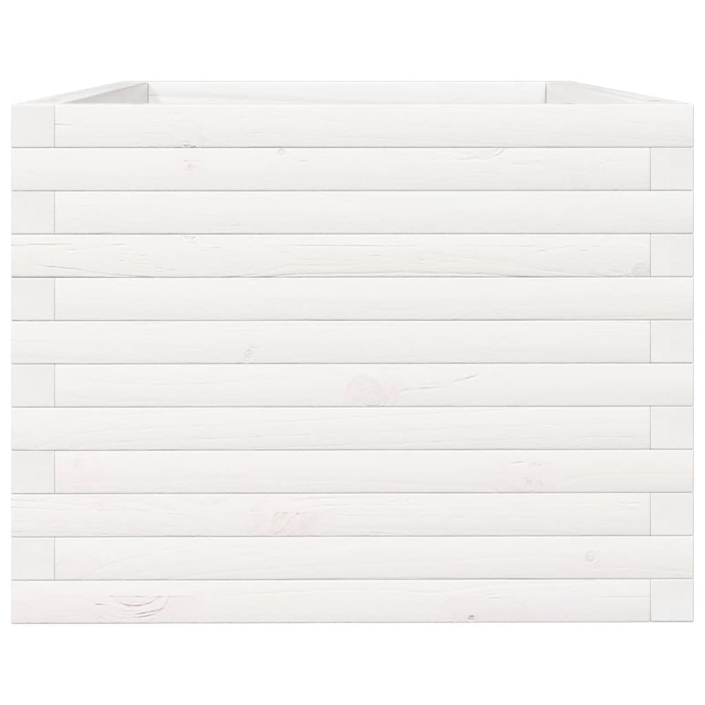 vidaXL Pflanzkübel Weiß 90x60x45,5 cm Massivholz Kiefer