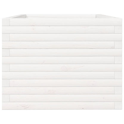 vidaXL Pflanzkübel Weiß 90x60x45,5 cm Massivholz Kiefer