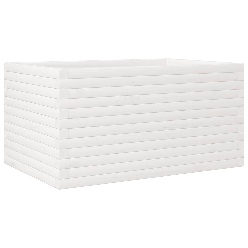 vidaXL Pflanzkübel Weiß 90x60x45,5 cm Massivholz Kiefer