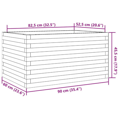 vidaXL Pflanzkübel Weiß 90x60x45,5 cm Massivholz Kiefer