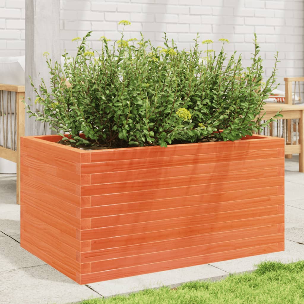 vidaXL Pflanzkübel Wachsbraun 90x60x45,5 cm Massivholz Kiefer