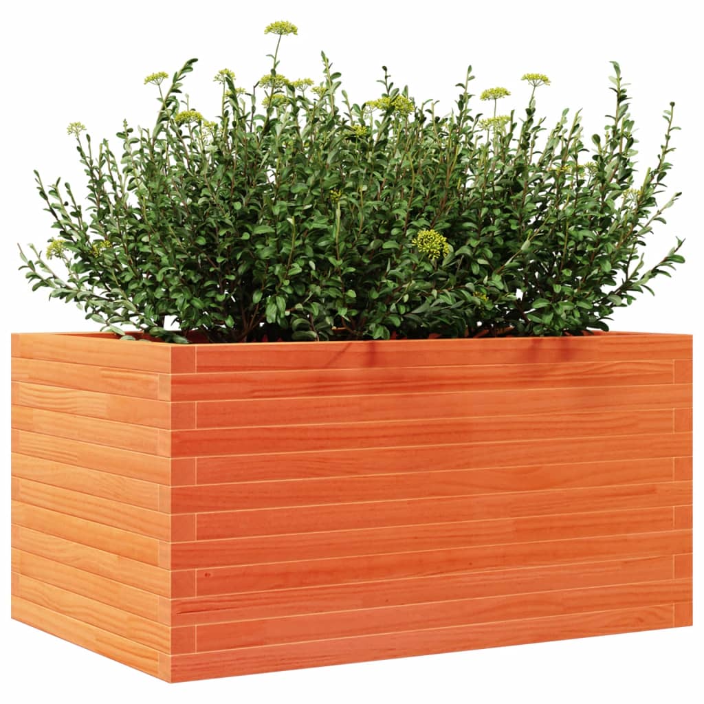 vidaXL Pflanzkübel Wachsbraun 90x60x45,5 cm Massivholz Kiefer