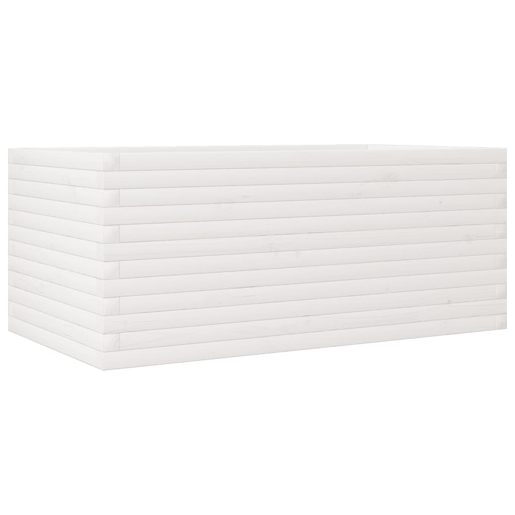 vidaXL Jardinière blanche 110x60x45,5 cm en pin massif