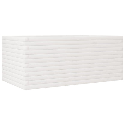 vidaXL Jardinière blanche 110x60x45,5 cm en pin massif