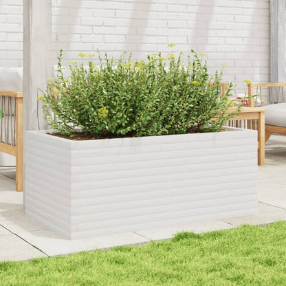 vidaXL Jardinière blanche 110x60x45,5 cm en pin massif