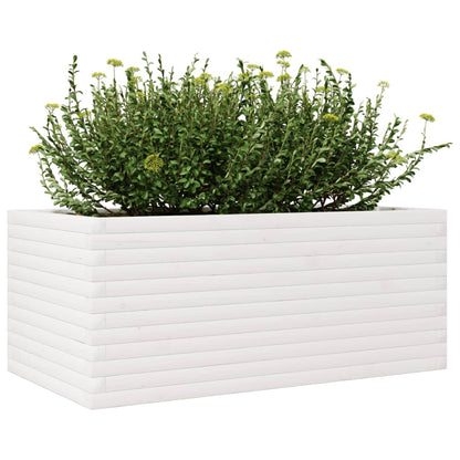 vidaXL Jardinière blanche 110x60x45,5 cm en pin massif