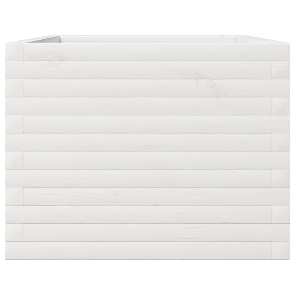 vidaXL Jardinière blanche 110x60x45,5 cm en pin massif