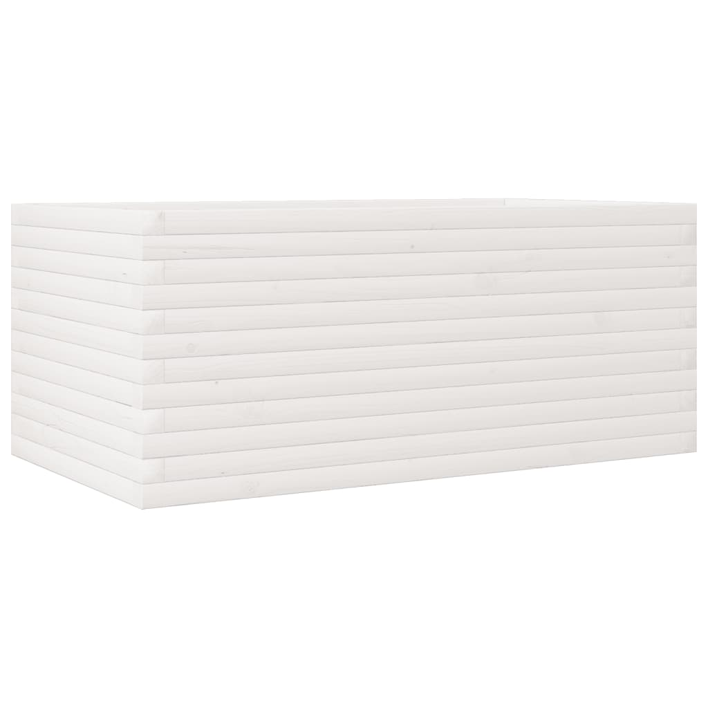 vidaXL Jardinière blanche 110x60x45,5 cm en pin massif
