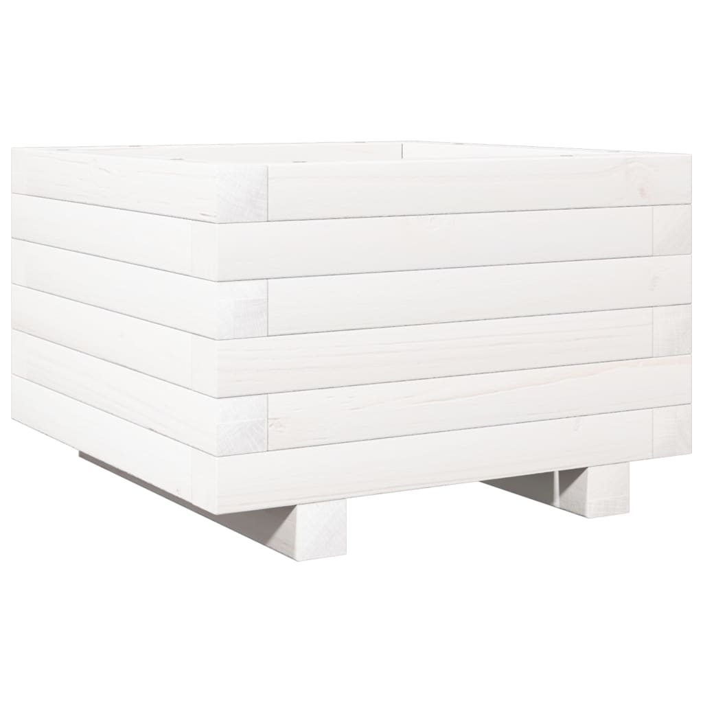 vidaXL Jardinière blanche 40x40x26,5 cm Bois de pin massif