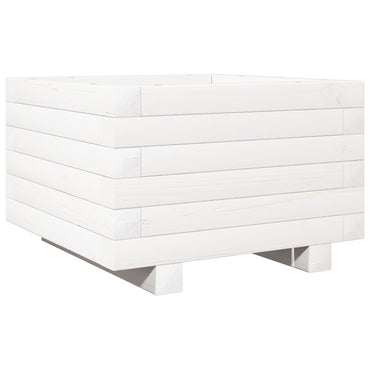 vidaXL Jardinière blanche 40x40x26,5 cm Bois de pin massif