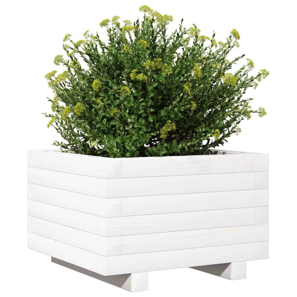 vidaXL Jardinière blanche 40x40x26,5 cm Bois de pin massif