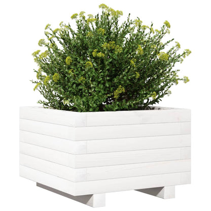 vidaXL Jardinière blanche 40x40x26,5 cm Bois de pin massif