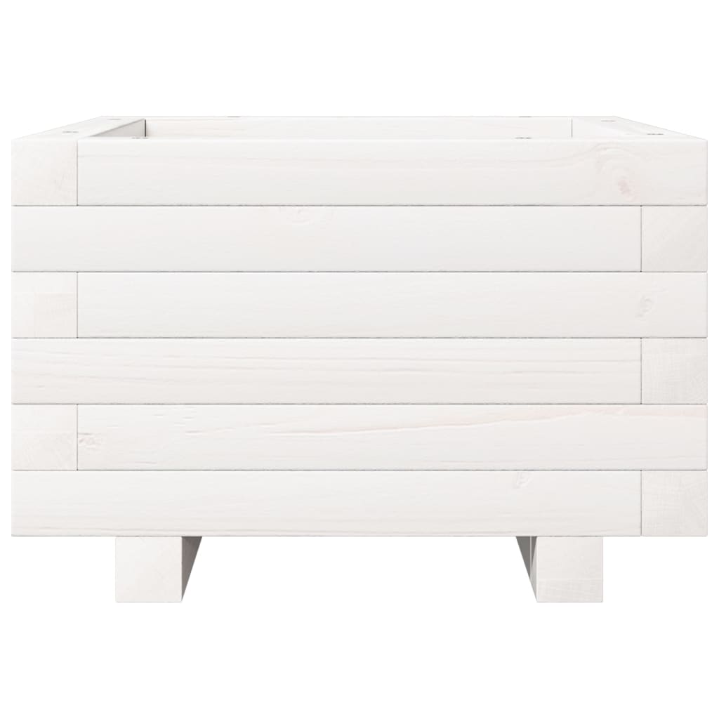 vidaXL Jardinière blanche 40x40x26,5 cm Bois de pin massif