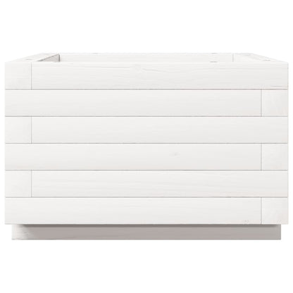 vidaXL Jardinière blanche 40x40x26,5 cm Bois de pin massif