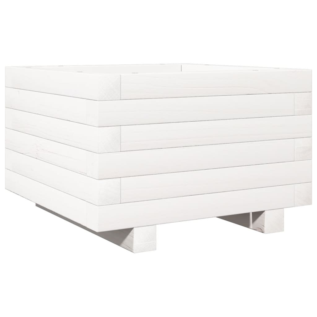 vidaXL Jardinière blanche 40x40x26,5 cm Bois de pin massif