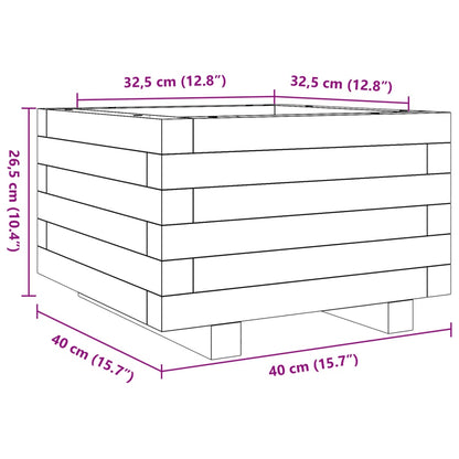 vidaXL Jardinière blanche 40x40x26,5 cm Bois de pin massif