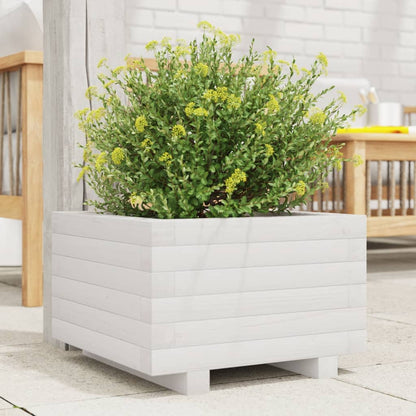 vidaXL Jardinière blanche 40x40x26,5 cm Bois de pin massif