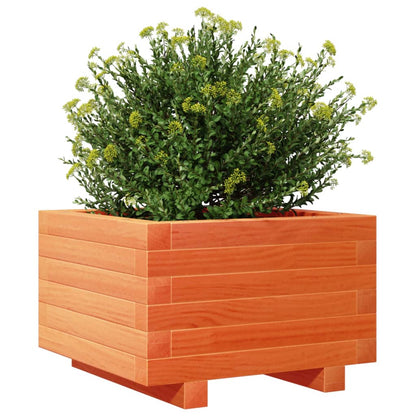 vidaXL Pflanzkübel Wachsbraun 40x40x26,5 cm Massivholz Kiefer