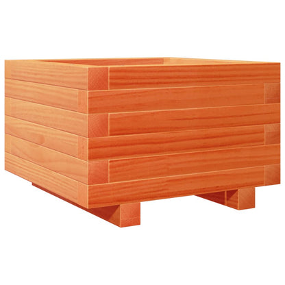 vidaXL Pflanzkübel Wachsbraun 40x40x26,5 cm Massivholz Kiefer