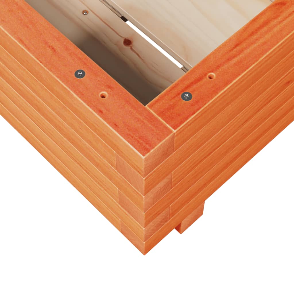 vidaXL Pflanzkübel Wachsbraun 40x40x26,5 cm Massivholz Kiefer