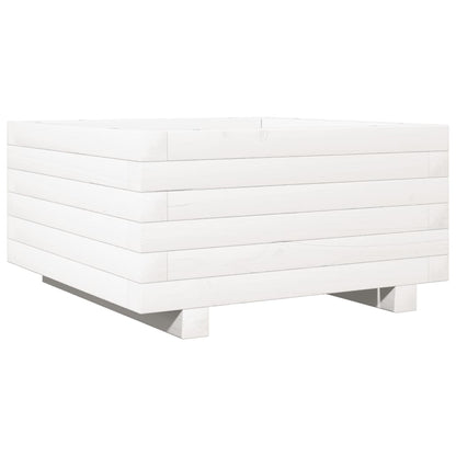 vidaXL Jardinière Blanc 50x50x26,5 cm Bois de pin massif