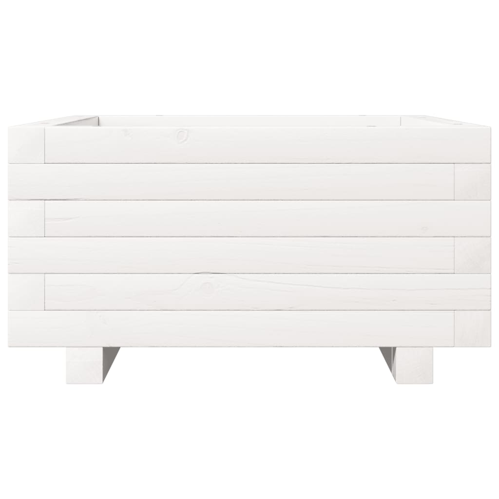 vidaXL Jardinière Blanc 50x50x26,5 cm Bois de pin massif