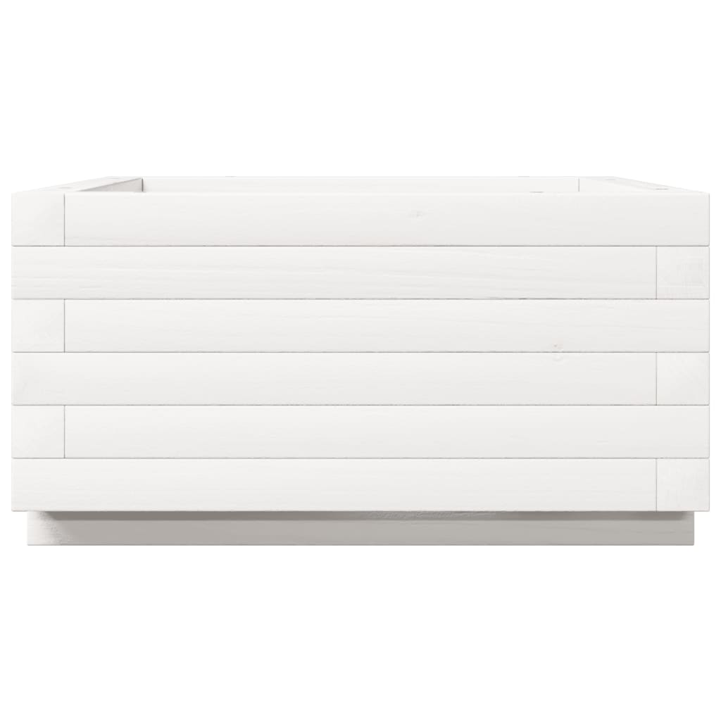vidaXL Jardinière Blanc 50x50x26,5 cm Bois de pin massif