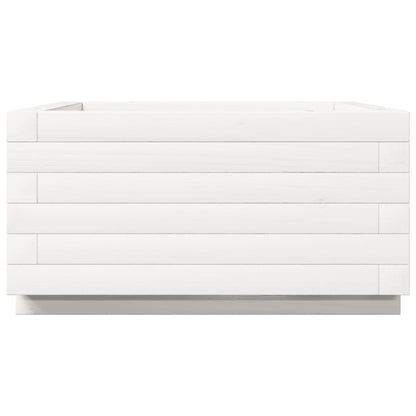vidaXL Jardinière Blanc 50x50x26,5 cm Bois de pin massif