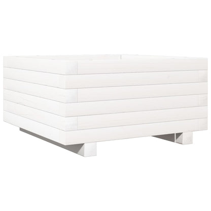vidaXL Jardinière Blanc 50x50x26,5 cm Bois de pin massif