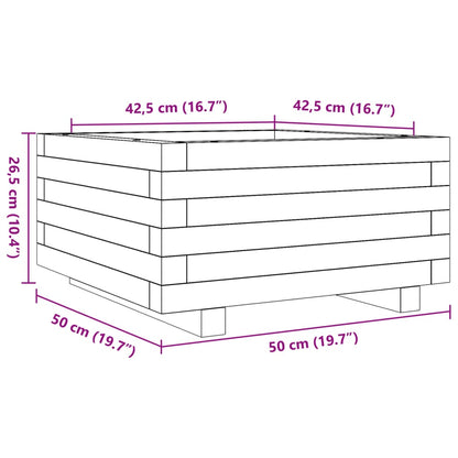 vidaXL Jardinière Blanc 50x50x26,5 cm Bois de pin massif