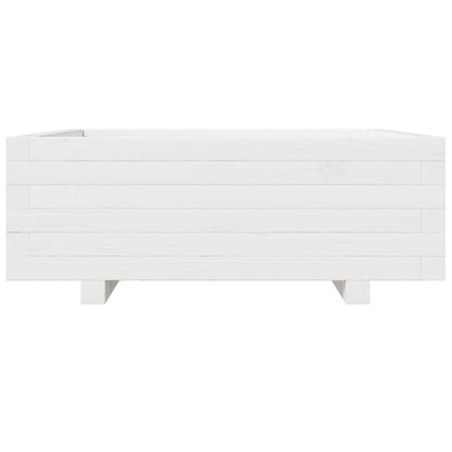 vidaXL Pflanzkübel Weiß 70x70x26,5 cm Massivholz Kiefer