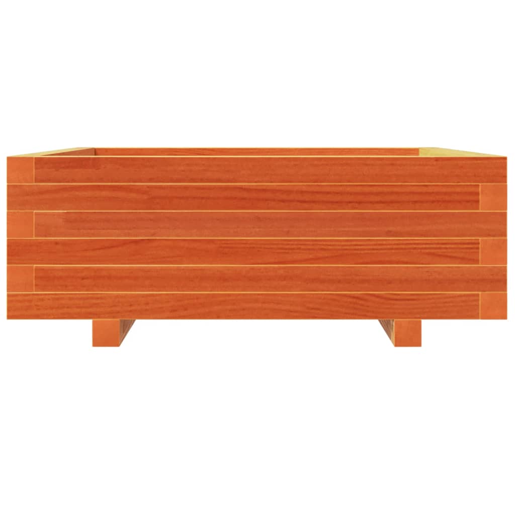 vidaXL Pflanzkübel Wachsbraun 70x70x26,5 cm Massivholz Kiefer