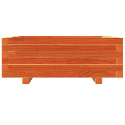 vidaXL Pflanzkübel Wachsbraun 70x70x26,5 cm Massivholz Kiefer