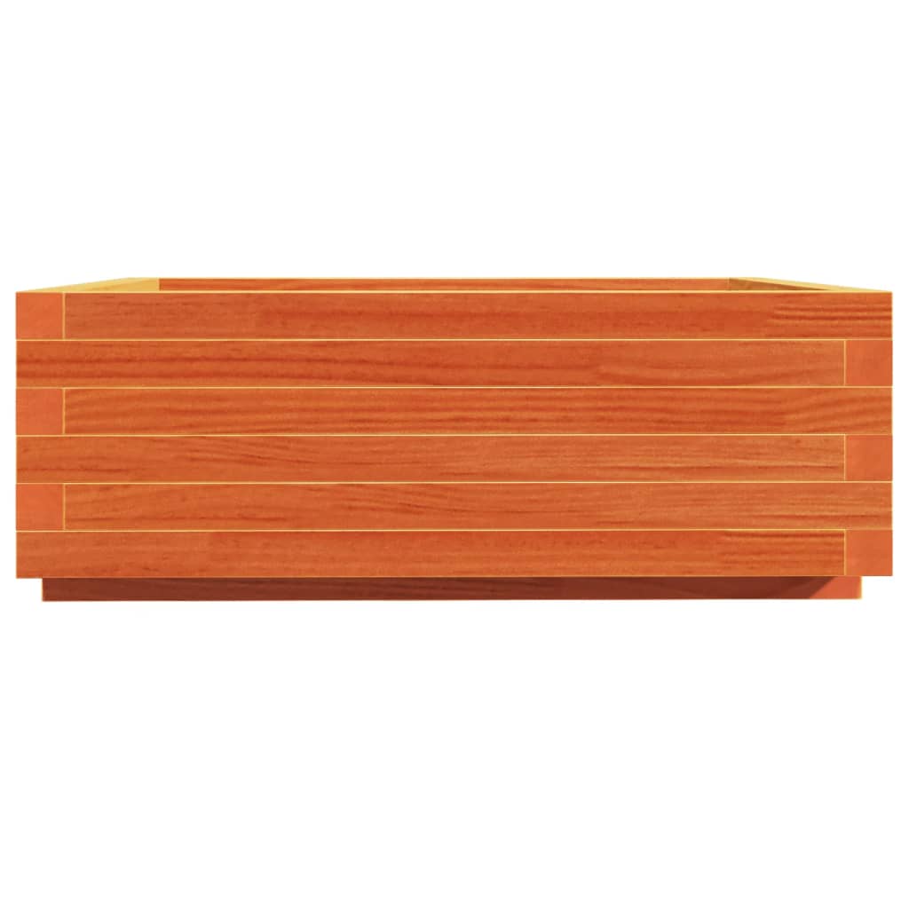 vidaXL Pflanzkübel Wachsbraun 70x70x26,5 cm Massivholz Kiefer