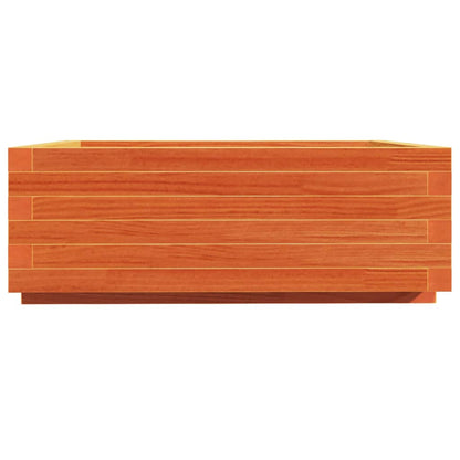 vidaXL Pflanzkübel Wachsbraun 70x70x26,5 cm Massivholz Kiefer