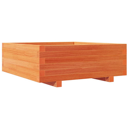 vidaXL Pflanzkübel Wachsbraun 70x70x26,5 cm Massivholz Kiefer